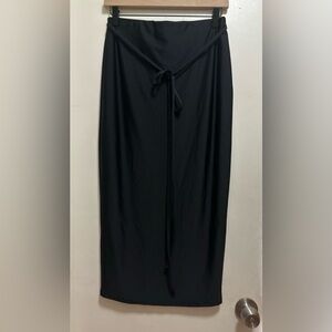 AFRM Black Lined Elastic Waist Belted Pencil Skirt Sz S